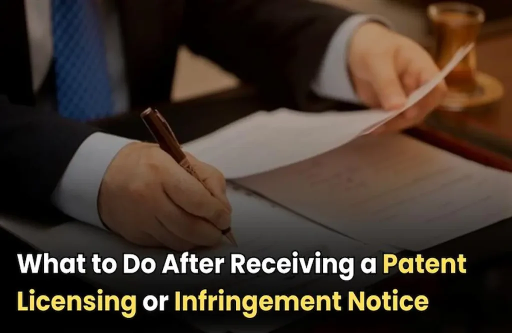 patent licensing notice, patent Infringement notice, patent infringement